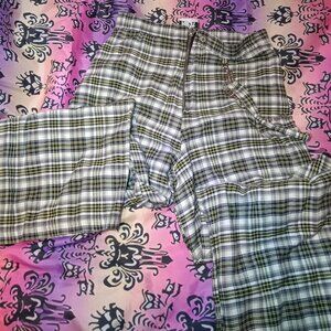 The Ragged Priest Yellow Plaid Wide Pants